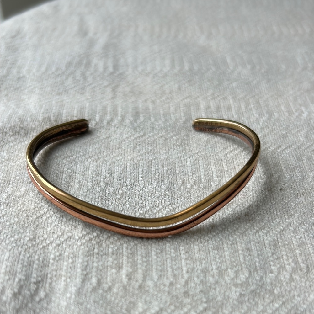 Sergio Lub California Gold And Copper Tone Cuff Bracelet